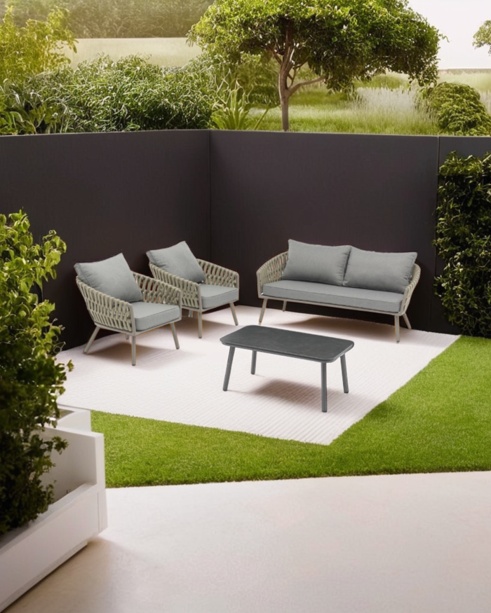 Tavolino in alluminio e ceramica "Pula" - immagine 2