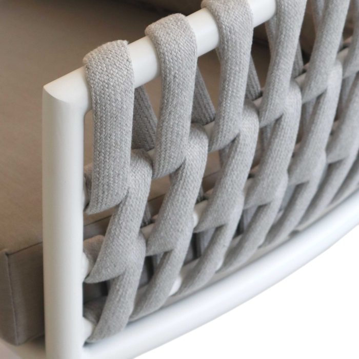 Salotto completo in alluminio bianco e corda "Pula" - immagine 6