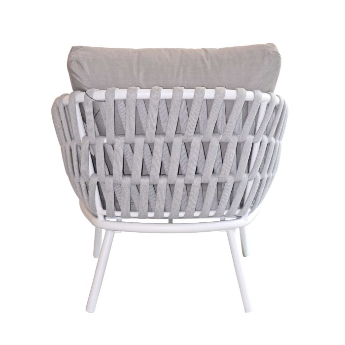 Salotto completo in alluminio bianco e corda "Pula" - immagine 5