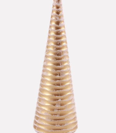 Albero di Natale decorativo dorato in resina Ø12,5XH40