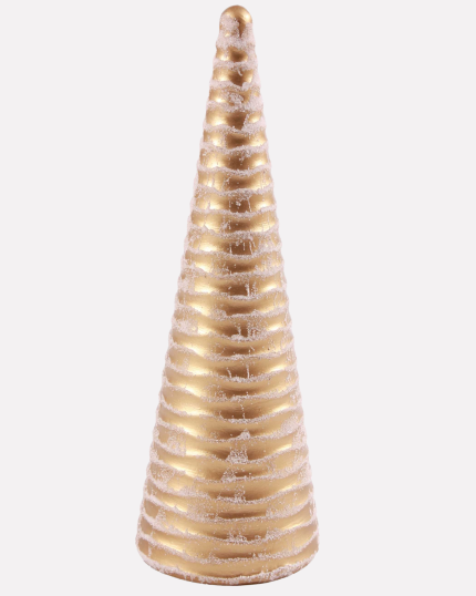 Albero di Natale decorativo dorato in resina Ø12,5XH40