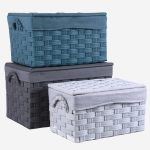 Set di 3 bauli in tessuto non tessuto