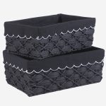 Set di 2 vaschetta in tessuto non tessuto nero