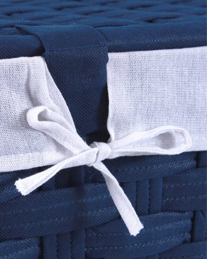 Portabiancheria in tessuto non tessuto blu - immagine 2