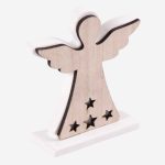 Angelo decorativo natalizio in ceramica ed mdf