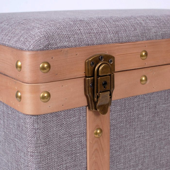 Set di 2 bauli in tessuto grigio - immagine 3