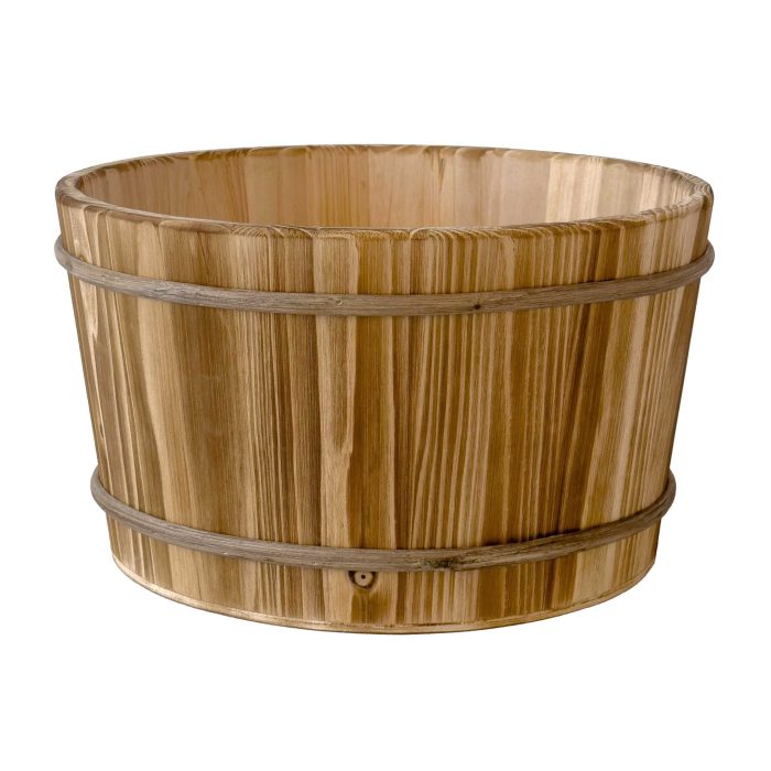 Set di 2 mastelli in legno brunito - immagine 2