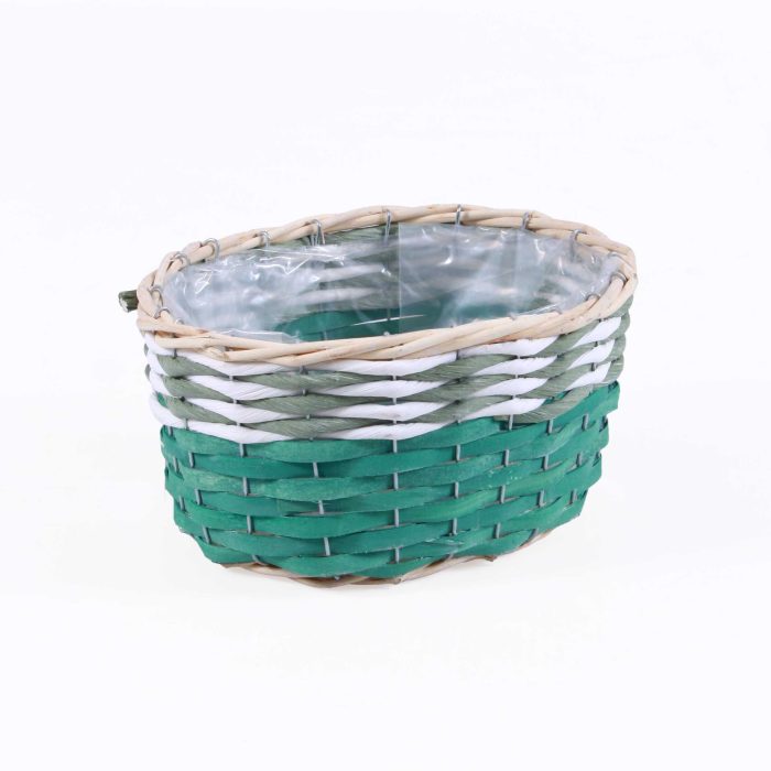 Set di 3 portavaso ovale in vimini e fibre naturali - immagine 3