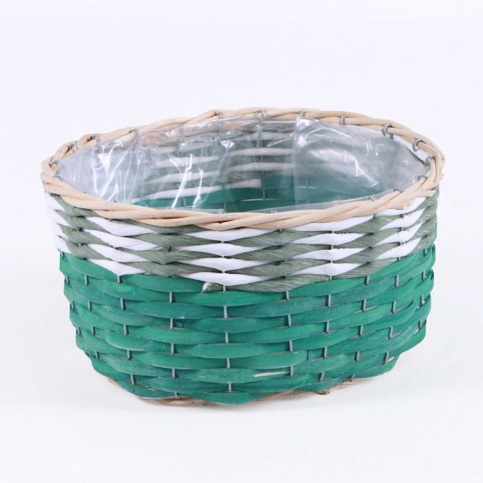 Set di 3 portavaso ovale in vimini e fibre naturali - immagine 2