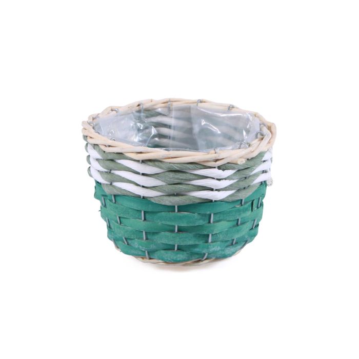 Set di 3 portavasi rotondi in vimini e fibre naturali - immagine 4