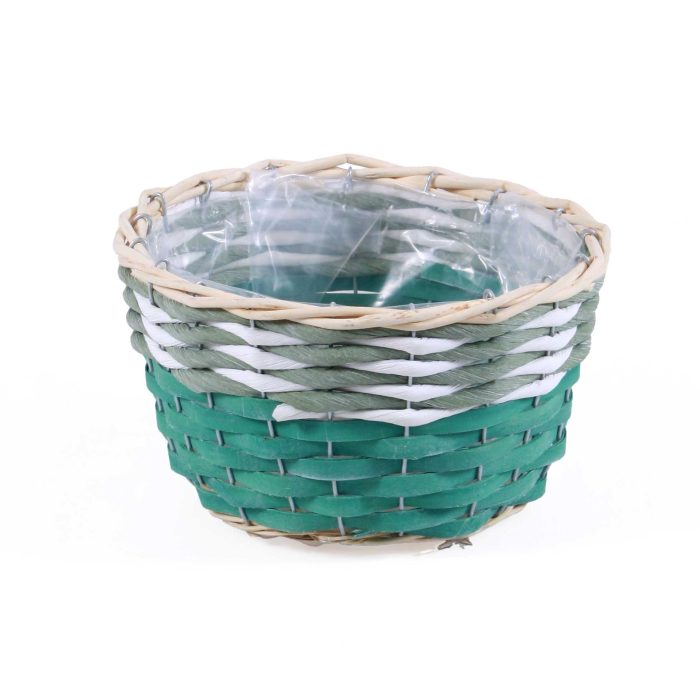 Set di 3 portavasi rotondi in vimini e fibre naturali - immagine 3