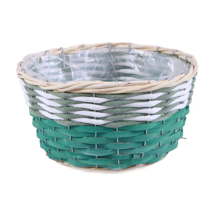 Set di 3 portavasi rotondi in vimini e fibre naturali - immagine 2