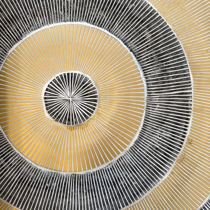 Pannello decorativo da parete 120x120cm oro e nero in legno mdf - immagine 2