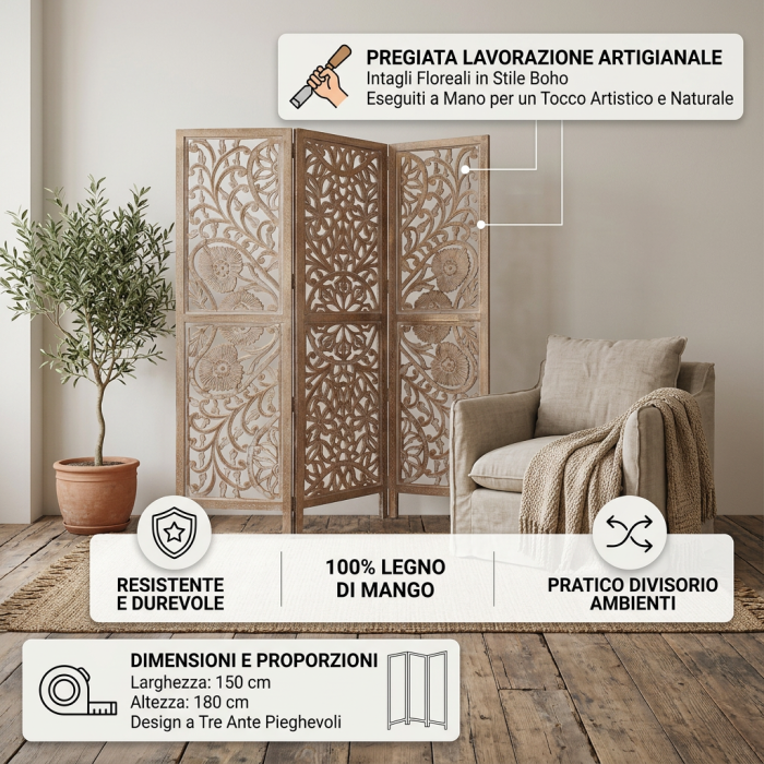 Paravento in mango - immagine 4