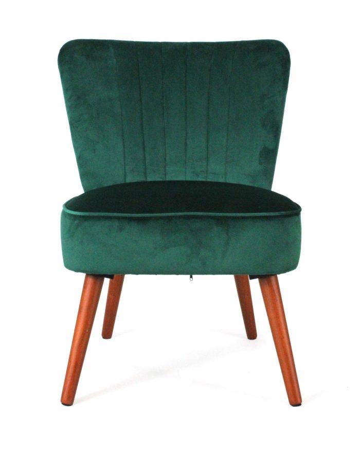 Poltrona senza braccioli in velluto verde - immagine 2