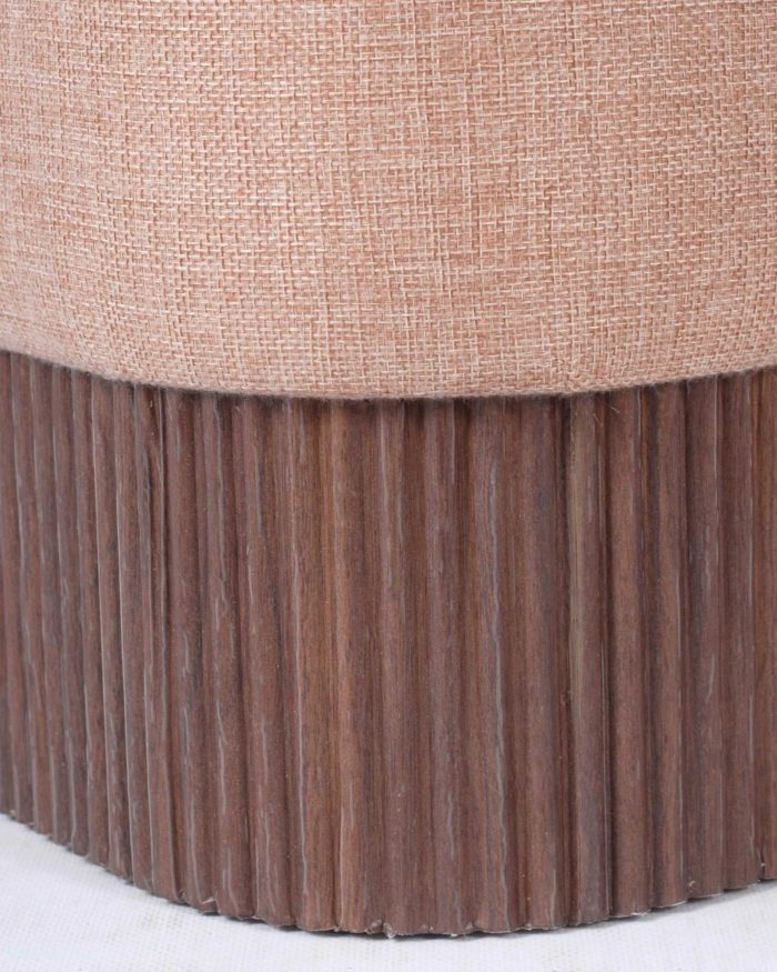 Pouf in tessuto beige - immagine 2