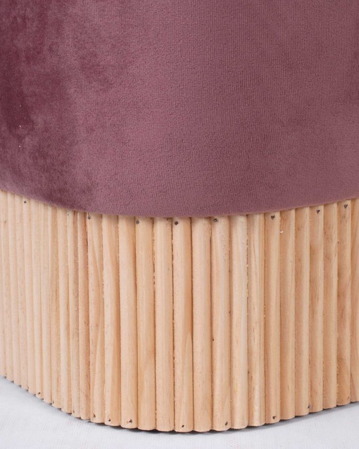 Pouf in velluto rosa - immagine 2