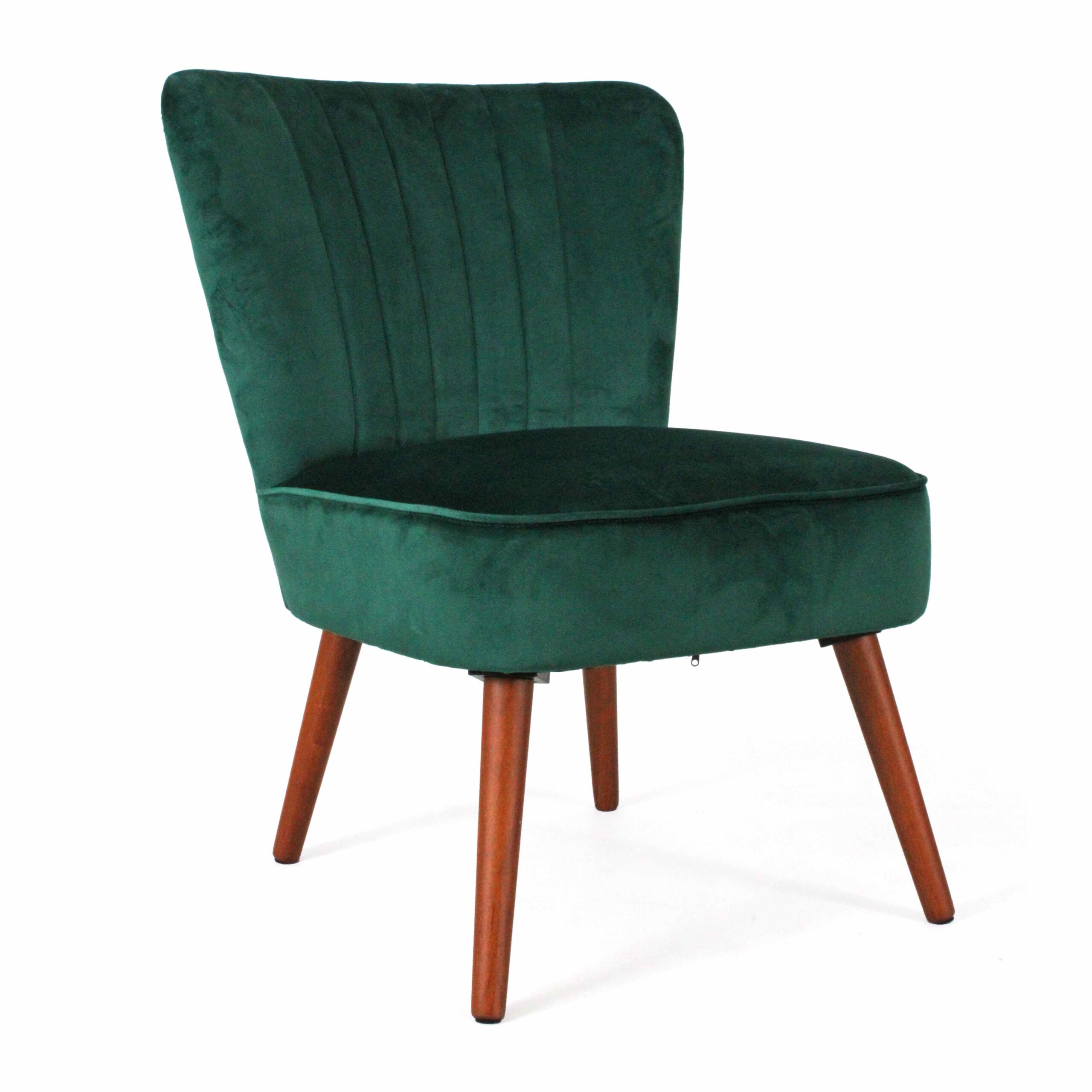 72-XT7617GR Poltrona senza braccioli in velluto verde