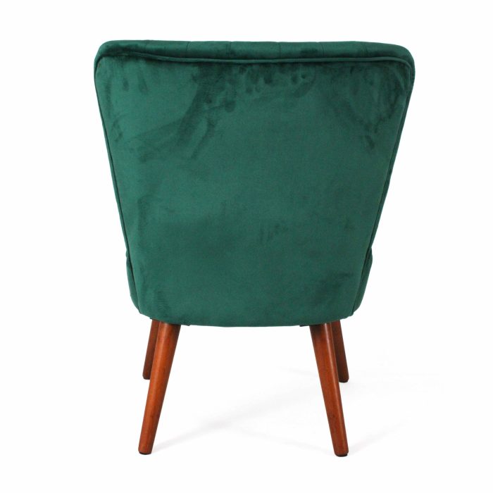 Poltrona senza braccioli in velluto verde - immagine 4