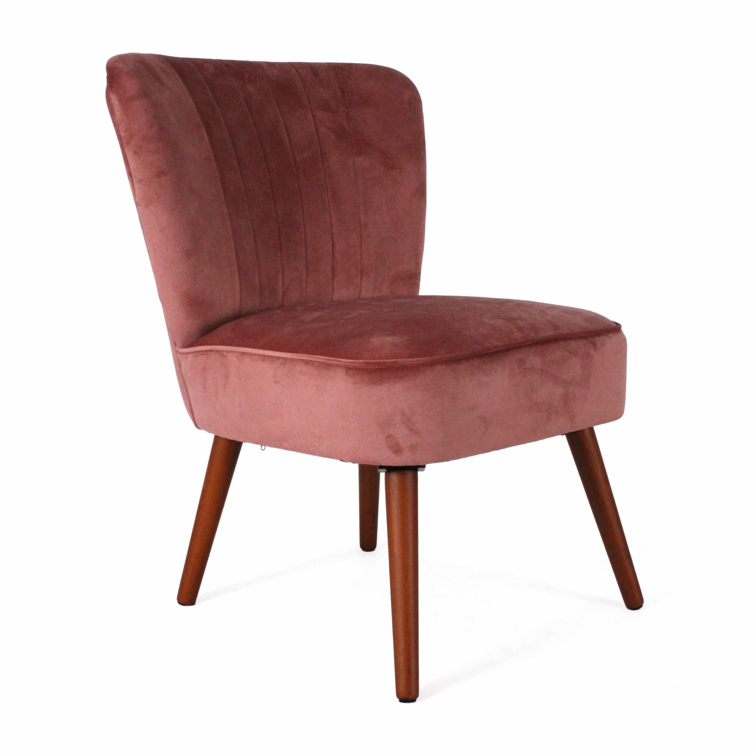 72-XT7617PK Poltrona senza braccioli in velluto rosa
