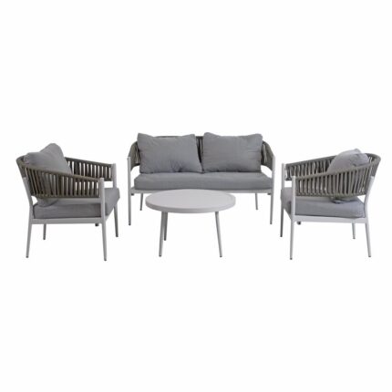 Salotto completo in alluminio bianco e corda "Raul"