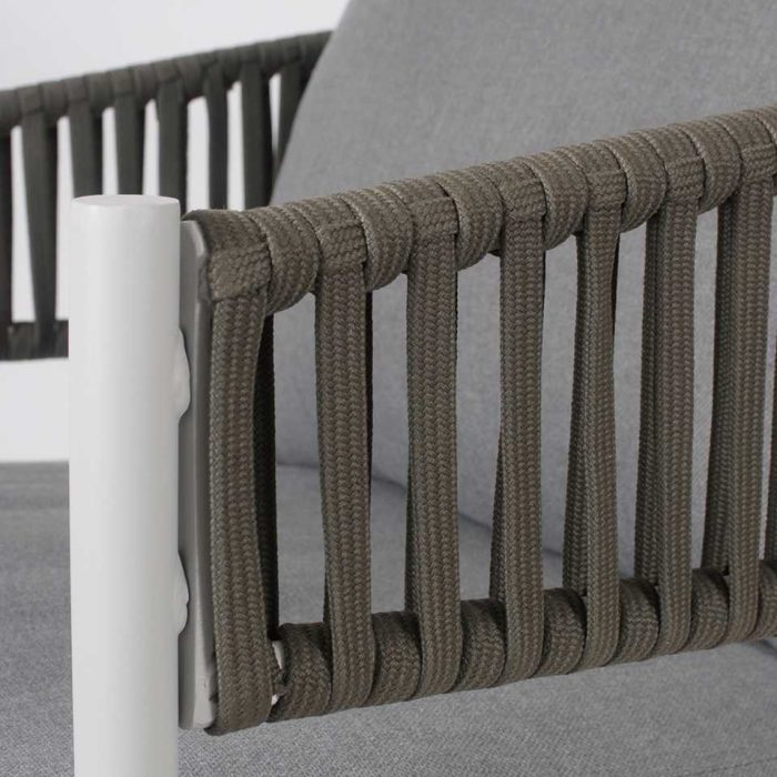 Salotto completo in alluminio bianco e corda Raul - immagine 6