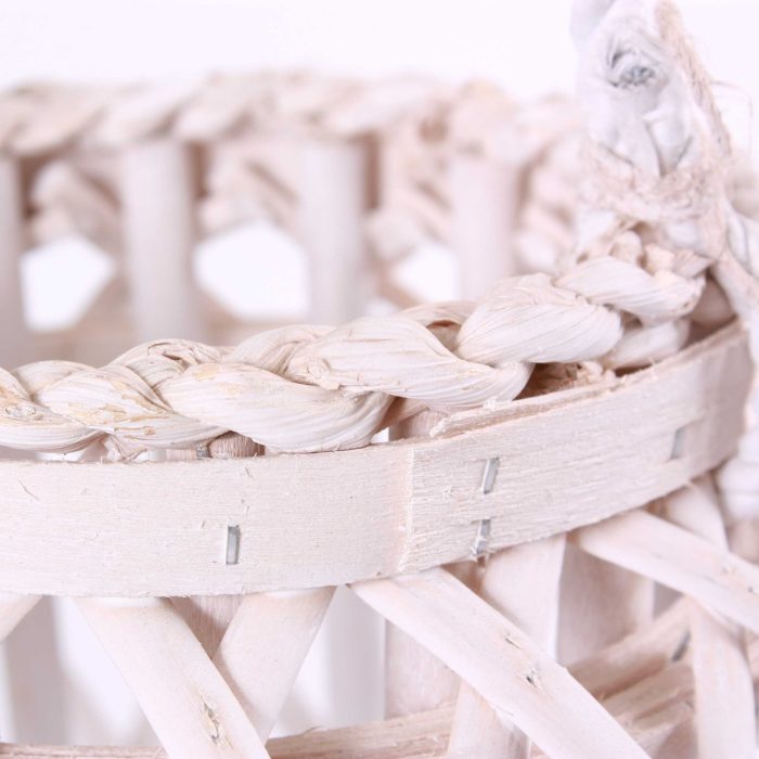 Lanterna bianca in vimini - immagine 2