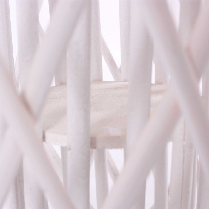 Lanterna bianca in vimini - immagine 3