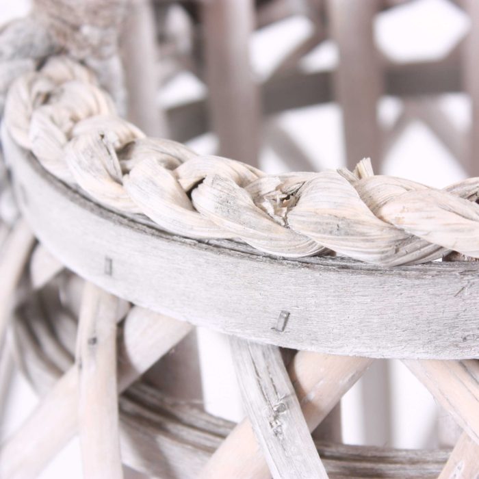 Lanterna grigia in vimini - immagine 3