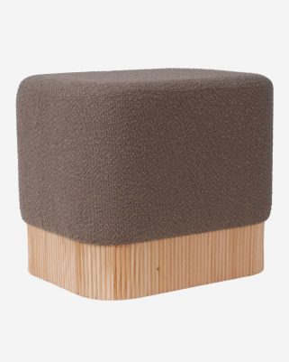 Pouf in tessuto bouclé marrone