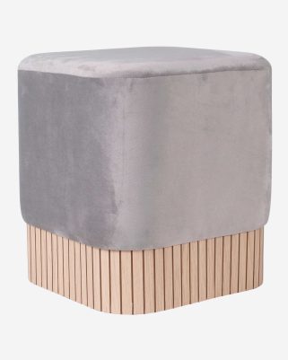 Pouf in velluto grigio