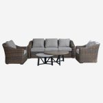 salotto relax completo da esterno in polirattan king