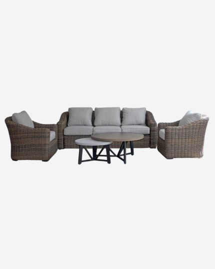 salotto relax completo da esterno in polirattan king