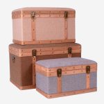 Set di 3 bauli in tessuto