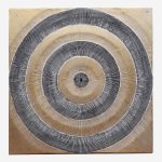 Pannello decorativo da parete 120x120cm oro e nero in legno mdf