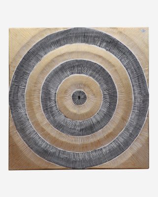 Pannello decorativo da parete 120x120cm oro e nero in legno mdf