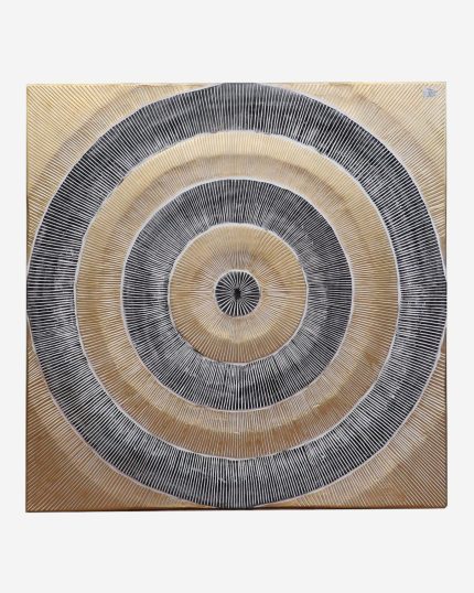 Pannello decorativo da parete 120x120cm oro e nero in legno mdf