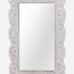 specchio intagliato bianco