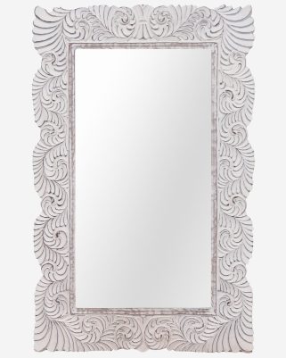 specchio intagliato bianco