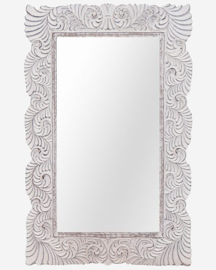 specchio intagliato bianco