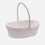 Cesto nascita foderato in vimini bianco
