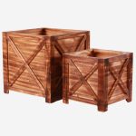 Set di 2 fioriere in legno di abete