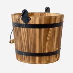 Secchio decorativo in abete e metallo