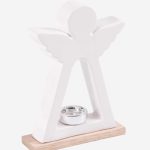 Portacandela natalizio angelo in ceramica