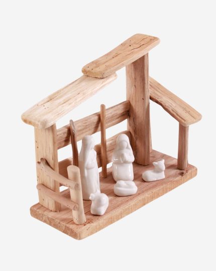 Natività in legno e ceramica