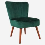 Poltrona senza braccioli in velluto verde