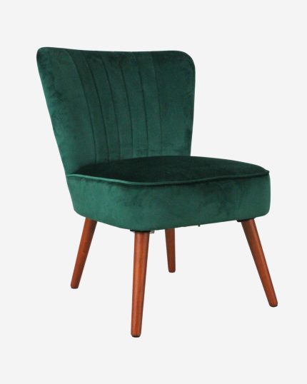 Poltrona senza braccioli in velluto verde