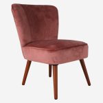 Poltrona senza braccioli in velluto rosa