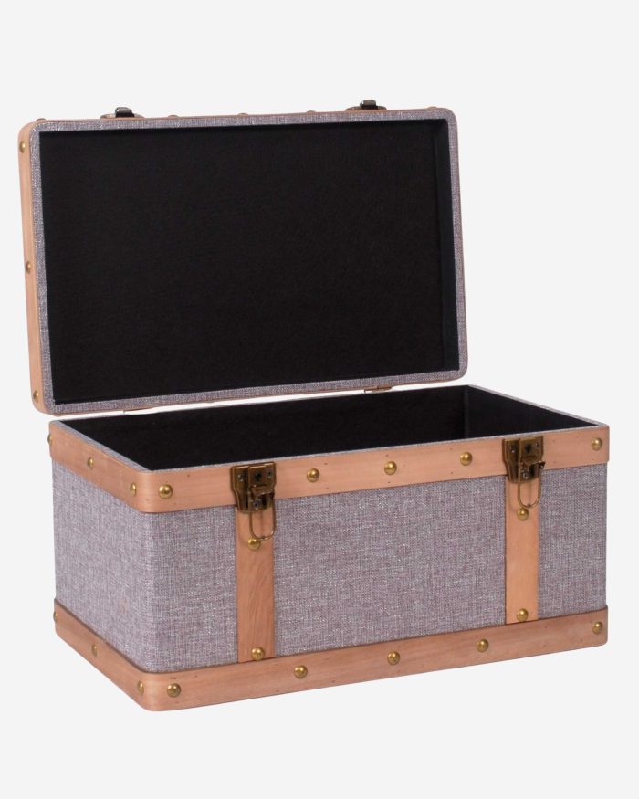 Set di 2 bauli in tessuto grigio - immagine 2