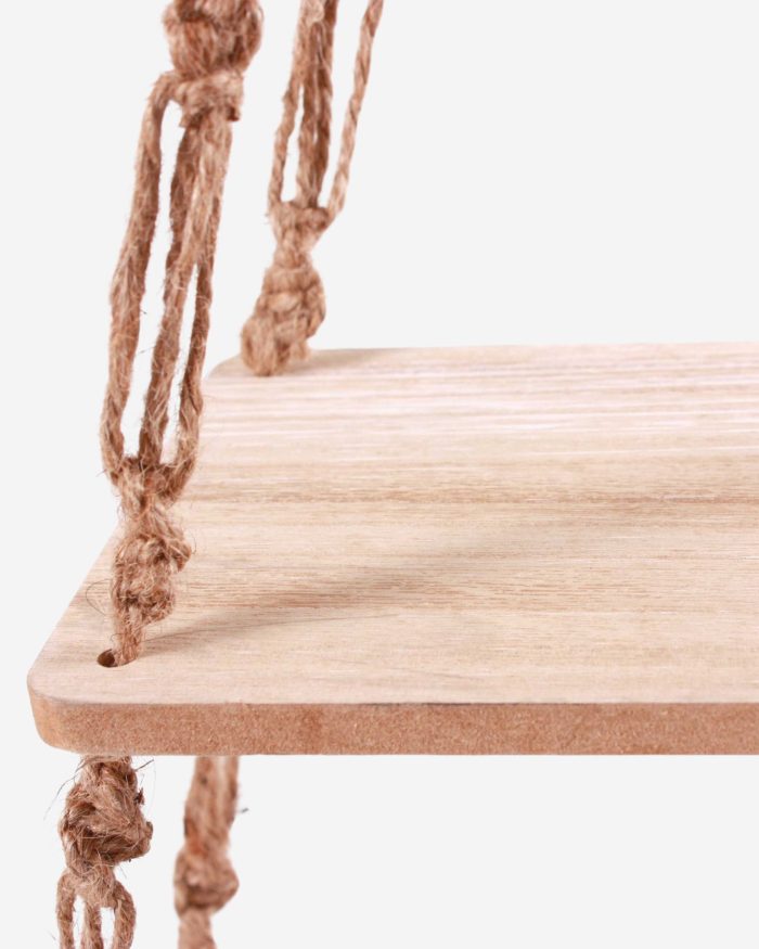 Mensola albero natalizio da parete in legno e corda - immagine 2